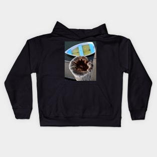 Rowboat Rockport MA Rickety Pier Kids Hoodie